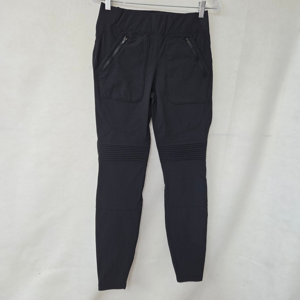 Duluth‎ Trading Co Moto Utility Pants Womens 4 Long Black Nylon Spandex 3237-97